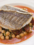 Fillets+of+Sea+Bream+with+Chorizo+Sausage+Chickpeas+and+Tomato+Sauce