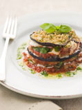 Aubergine+Parmigiana+Tower+with+Herb+Oil