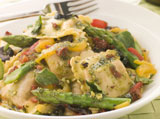 Roasted+Vegetable+Ravioli+with+Pesto+Dressing+Sun+Blushed+Tomatoes+and+Asparagus