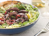 Baby+Octopus+Salad+with+Frisse+Roquette+and+Chargrilled+Bread