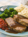 Mama%27s+Meatloaf+with+Mashed+Potato+Broccoli+Tomatoes+and+Gravy
