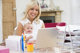 Mother+and+baby+in+home+office+with+laptop