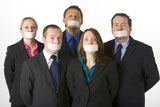 Group+Of+Business+People+With+Their+Mouths+Taped+Shut