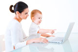 Mother+and+baby+using+laptop
