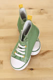 pair+of+green+sneakers+for+children+on+the+floor