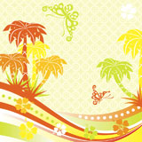 Summer+scene%2C+palms%2C+vector