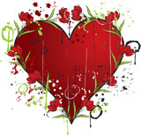 Grunge+heart+with+a+tulip%2C+vector