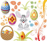 Easter+set+with+eggs%2C+rabbit+and+basket