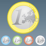 Vector+illustration+of+an+Euro+coin+of+one+Euro.+Highly+detailed+with+samples+in+different+colors.