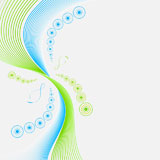 Vector+illustration+of+a+cheerfully+colored+lined+background+with+copy+space%2C+modern+circles+and+floral+center.