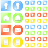 Vector+illustration+of+simple+slick+glossy+icons+in+four+themes%3A+idea%2Fconcept%2C+home%2C+mail+and+document+symbols.+Four+colors%3A+blue%2C+green%2C+red+and+yellow.