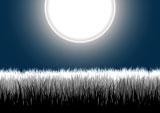 Vector+illustration+of+four+highly-detailed+separated+groups+of+grass+outlines+on+a+gradient+white+moon+night+sky.