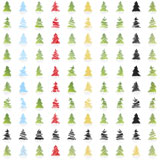 ICON+Vector+DESIGN+COLLECTION+OF+ONE+HUNDRED+Christmas+trees+in+different+colors+and+some+in+silhouettes