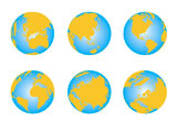 World+map%2C+3D+globe+series