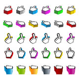 Vector+illustration+of+30+different+browsing+hand+computer+cursors+and+pointers+in+various+colors.+Shaded+in+3D.+Clean+and+detailed.