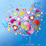 funky+love+splash+cocktail%2C+vector+illustration