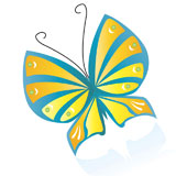 Colorfull+butterfly+with+reflection%2C+vector+illustration