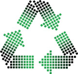 dotted+recycling+symbol+on+white+-+vector+illustration