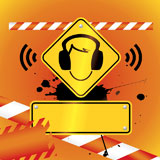 ear+protection+must+be+worn+background+-+vector+illustration