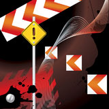 caution+traffic+sings+background+-+vector+illustration