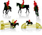 Silhouettes+of+equestrians+on+horses+during+competitions