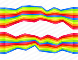 Vector+illustration+of+rainbow+colored+wall+stripes+flowing+disjointed+forming+a+central+frame+for+custom+text.