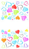 Vector+illustration+of+a+funky+rainbow+colored+hearts+design+background.