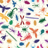 Editable+vector+seamless+tile+of+various+insects+and+other+invertebrates
