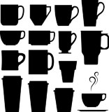 A+set+of+vector+silhouettes+of+coffee+and+beverage+mugs+and+cups.