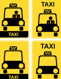 Vector+illustration+of+a+yellow+road+sign+-+Taxi+stand.