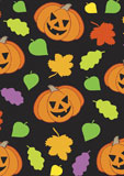 Halloween+background+1+with+pumpkins+and+leaves+-+vector+illustration.+