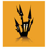 Haunted+house+silhouette.+Vector+icon.