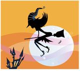 Flying+halloween+witch+silhouette+by+midnight+moon.+Vector+Illustration.