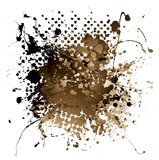 Grunge+illustrated+brown+ink+splat+design+with+white+background