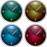 Vector+clock+variation+of+four+colourful+time+pieces