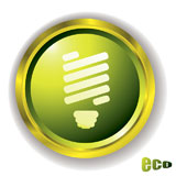 Eco+green+style+icon+with+light+blb+and+outer+gold+metal+bevel