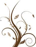 Abstract+floral+design+with+flowing+line+in+shades+of+brown