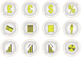 collection+of+eight+buttons+with+financial+symbols+and+icons