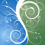 Illustrated+natural+abstract+background+in+blue+and+green+with+a+floral+design