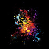 Rainbow+ink+splat+with+abstract+bright+colors+with+black+background