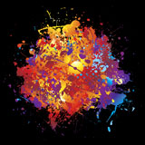 Bright+colorful+abstract+rainbow+paint+background+with+ink+splats