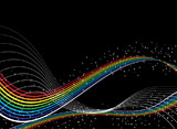 Illustrated+space+rainbow+with+flowing+white+lines+and+stars