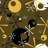 Abstract+seventies+wallpaper+like+design+with+circular+and+star+shape+designs