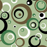 Abstract+seventies+style+wallpaper+design+in+green+with+different+size+circles
