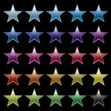 Collection+of+brightly+colored+star+icons+with+black+background