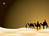 Traditional+christmas+scene+with+the+three+kings+on+camels+crossing+the+desert