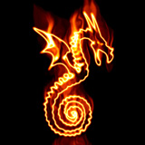 dragon+surrounded+by+fire+on+a+white+background