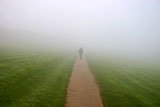 A+man+walking+in+to+the+mist