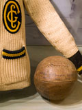 Antique+uniform+and+ball+on+display+in+a+museum.+
