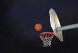 Basketball+going+into+the+hoop+at+an+outdoor+court+in+the+dark+